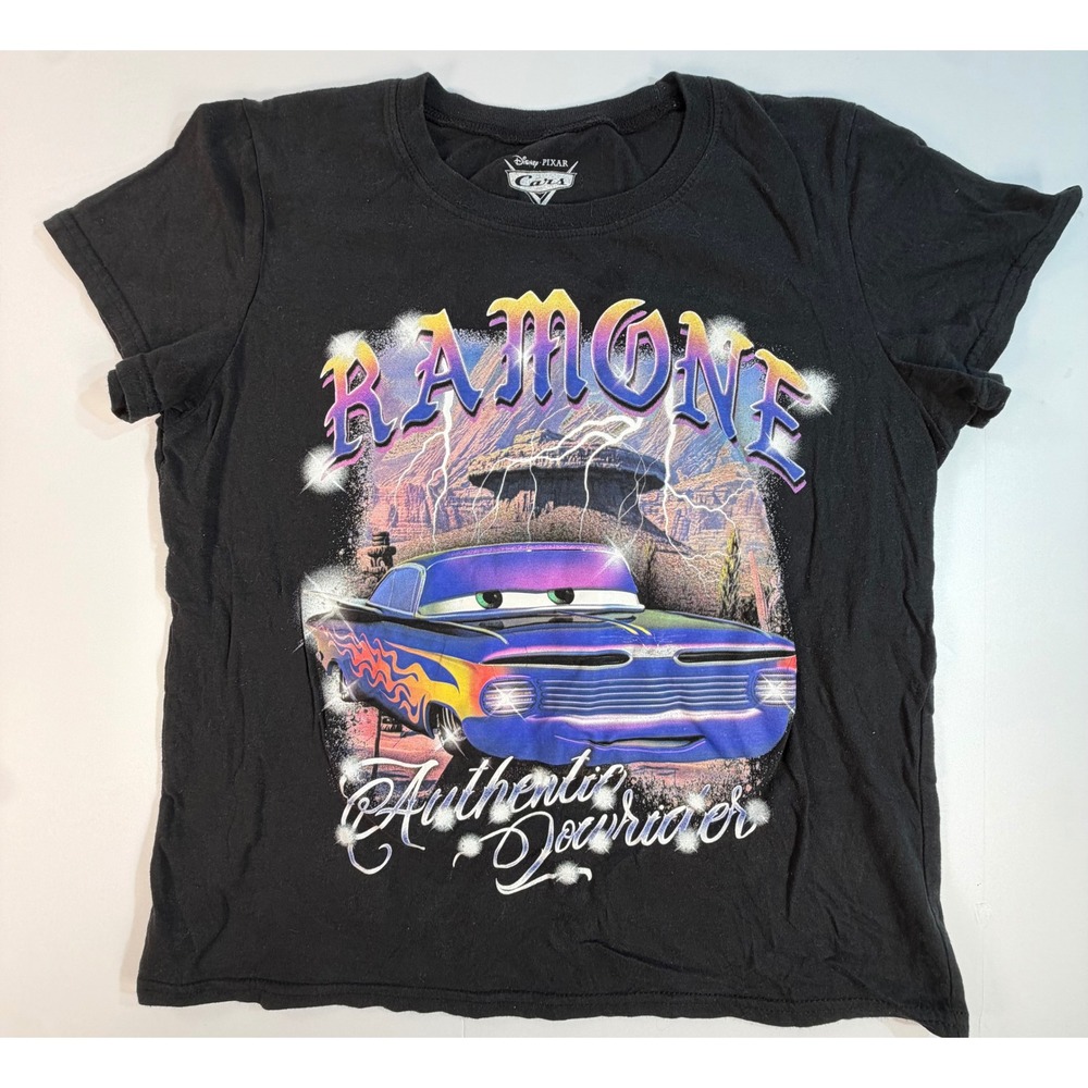 Disney Pixar Cars Ramone Authentic Lowrider Graphic T-Shirt Black Large